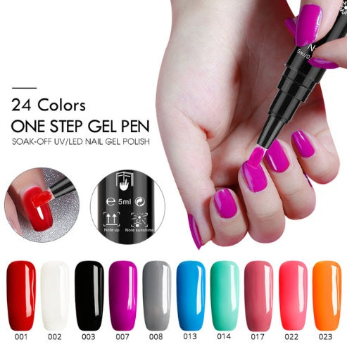 3 In 1 Gel Nail Varnish Pen Glitter One Step Nail Art Gel Polish Hybrid 3 In 1 Gel Nail Varnish Pen Glitter One Step Nail Art Gel Polish Hybrid